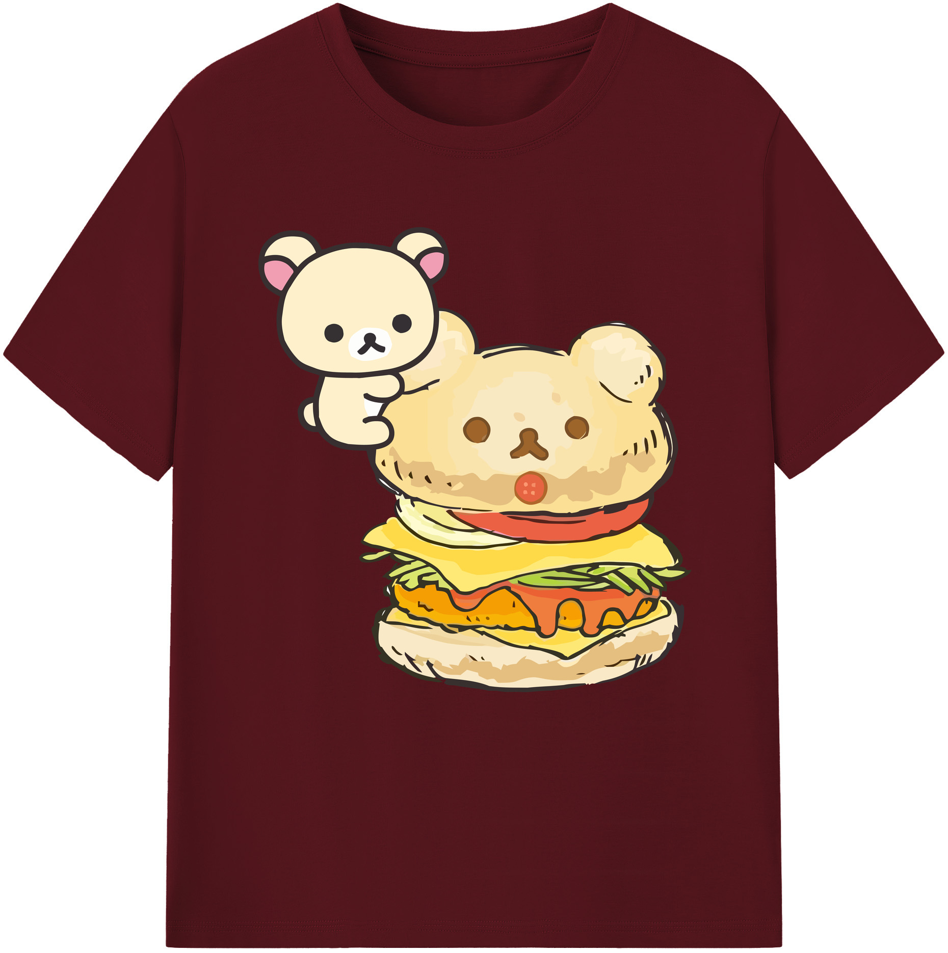 （画像用） リラックマ リラックマ キイロイトリ Rilakkuma Korilakkuma Kiiroitori 綿100％半袖Tシャツ（フロントプリント）